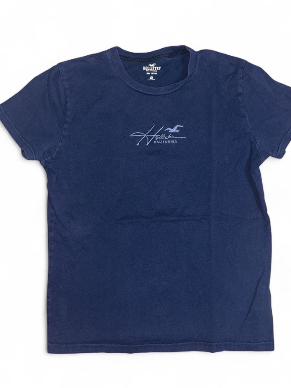 Hollister Navy Script Logo T‑Shirt